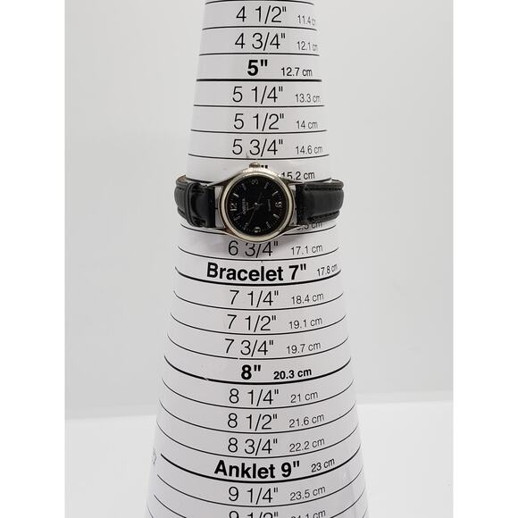 Anriya Milan women\'s watch. Small black face with silver accents main image 4